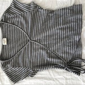 H.I.P. Striped black and Gray crop top
